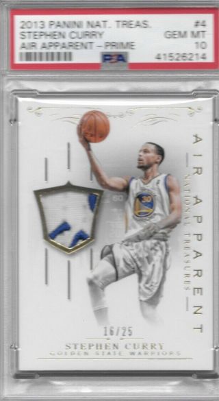 Stephen Curry 2013 - 14 National Treasures Air Apparent Patch 16/25 Psa 10 Pop 1
