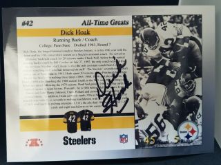 Dick Hoak Autographed 5 " X7 " Glossy Photo - Pittsburgh Steelers 6 Bowl Rings