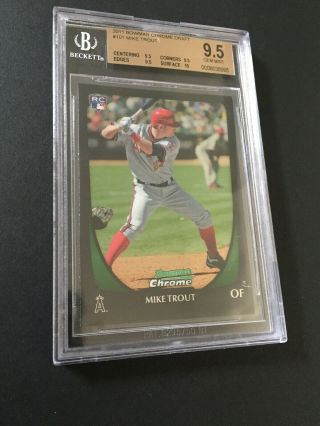 2011 Bowman Chrome 101 Mike Trout Angels Rc Rookie Bgs 9.  5