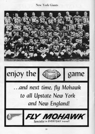 1963 York Giants vs.  Chicago Bears preseason football program w/ ticket stub 2