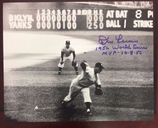 Don Larsen Signed 8 X 10 York Yankees Photo 1956 W.  S.  Mvp L@@k