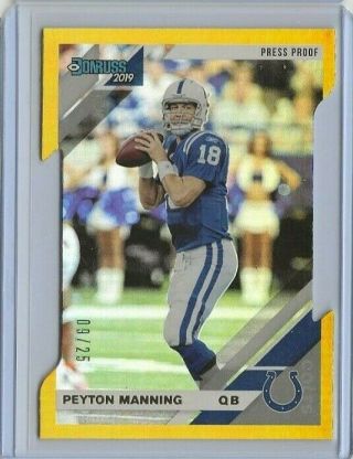 2019 Donruss Peyton Manning Gold Die Cut Press Proof 9/25 121 Colts