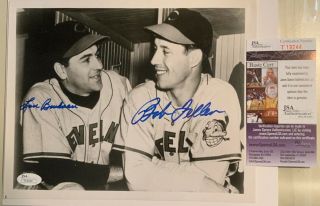 Lou Boudreau & Bob Feller Signed 8x10 Photo Autographed Auto Jsa Hof Indians