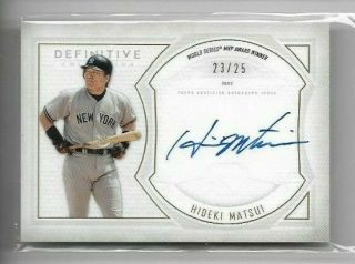 Hideki Matsui 2019 Topps Definitive Baseball On Card Auto 23/25 - Yankees (b)