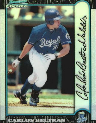 1999 Bowman Chrome Refractors Royals Baseball Card 329 Carlos Beltran