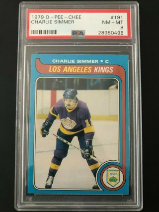 1979 - 80 Charlie Simmer O - Pee - Chee Rookie 191 Nm - Mt Opc Rc Psa 8