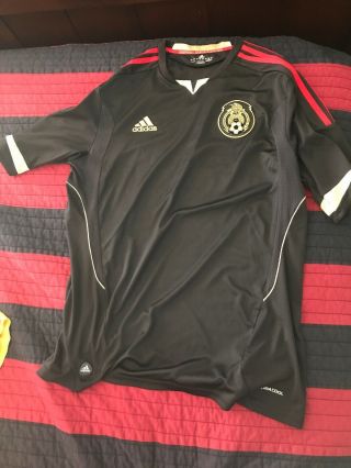 Mens Adidas Extra Large L Black Mexico Jersey Good Cond.