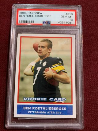 Ben Roethlisberger 2004 Topps Bazooka Rookie Card Rc Psa 10 Gem Mt Steelers