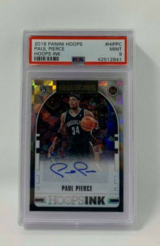 2018 Paul Pierce Hoops Auto Ink Signed Panini Celtics Signature Boston Psa 9