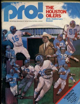 1979 Houston Oilers Vs Dallas Cowboys Program 11/22/79 46932 Pfb1