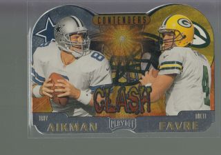 1997 Playoff Contenders Clash Troy Aikman / Brett Favre Packers Cowboys Hof