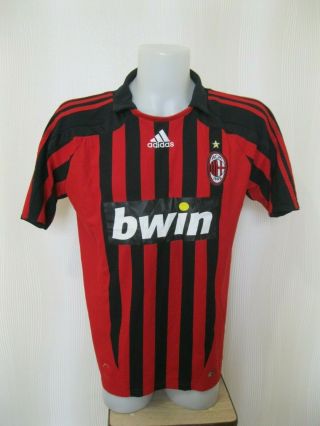 Ac Milan 2007/2008 Home Sz L Adidas Football Shirt Soccer Jersey Maillot Trikot