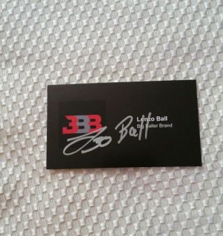 Lonzo Ball Autographed Signed " Bbb " Personal Business Card La Lakers Pelicans