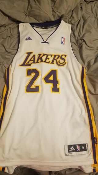 Adidas Los Angeles Lakers Kobe Bryant White Basketball Jersey Size Medium