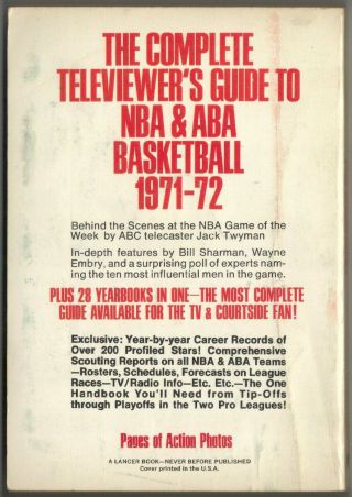 The Complete Handbook of Pro Basketball 1971 - 72. 2