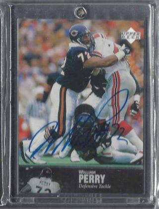 William Fridge Perry 1997 Upper Deck Ud Legends On Card Auto 156