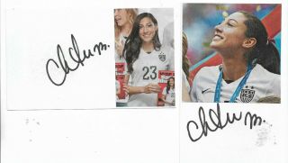 Christen Press Signed 3x5 Index Card Authentic 2019 Fifa Women 
