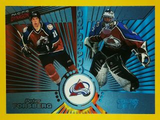 1997 - 98 Pacific Dynagon Patrick Roy / Peter Forsberg Ice Blue 138