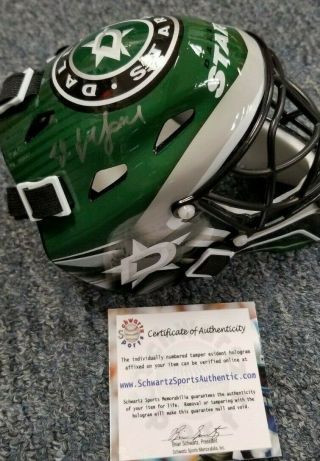 Ed Belfour Dallas Stars Signed Autograph Mini Goalie Mask Schwartz Sports