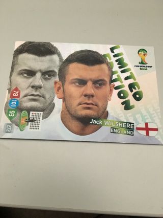Panini Adrenalyn Xl 2014 Fifa World Cup Brasil Limited Edition Jack Wilshere