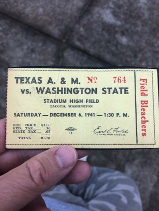 Texas A & M Aggies Versus Washington State Football 1941 December 6 Wow Ww2