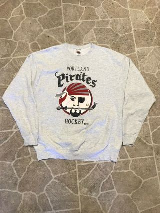 Vintage Portland Pirates Sweatshirt Ahl Hockey Maine Xl