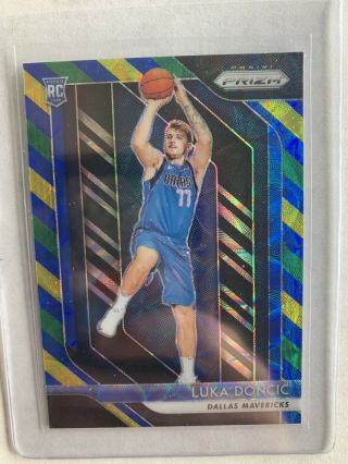 Luka Doncic 2018 - 19 Panini Prizm Choice Rookie Blue Yellow Green Refractor Rc
