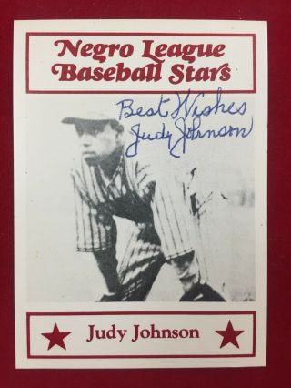 Judy Johnson Hof Signed 1984 Decathlon Corp Negro League Baseball Stars Card 5