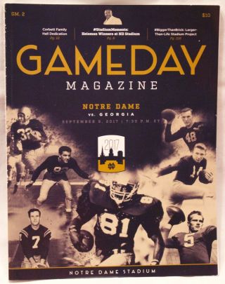 2017 Georgia Notre Dame Football Game Program