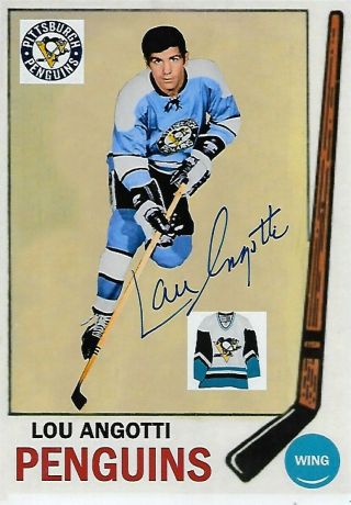 Lou Angotti Authentic Signed Autograph Pittsburgh Penguins Nhl 4x6 Hockey Photo