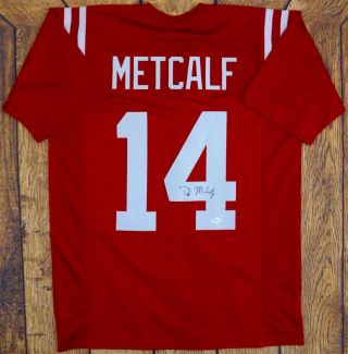 D.  K.  Metcalf Autographed College Style Red Jersey Jsa Authenticated