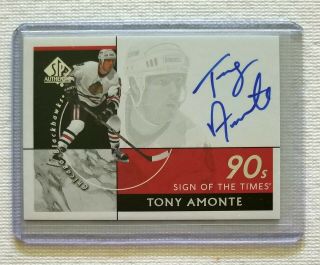 Tony Amonte 2018 - 19 Upper Deck Sp Authentic Sign Of The Times 90 