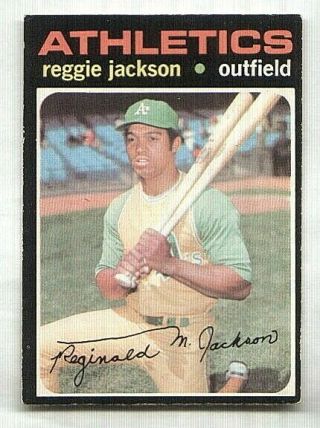 Reggie Jackson On A 1971 O - Pee - Chee Baseball Card 20 Ex/mt