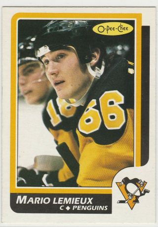 1986 - 87 O - Pee - Chee 122 Mario Lemieux 2nd - Year Pittsburgh Penguins Nm