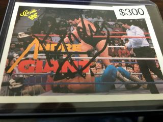 Andre The Giant Autographed Card Rare Deceased Signed Hof Wwe Aew