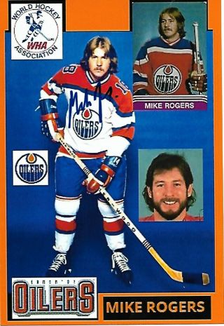 Mike Rogers Authentic Signed Autograph Edmonton Oilers Wha 4x6 Hockey Photo