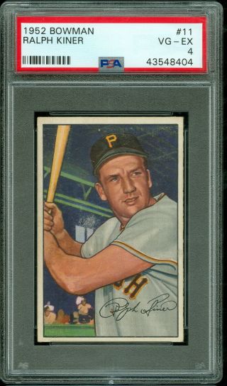 1952 Bowman Baseball 11 Ralph Kiner Psa 4 Hof