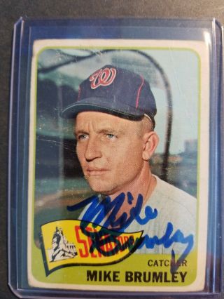 Mike Brumley Washington Senators 1965 Topps Autographed Baseball Card