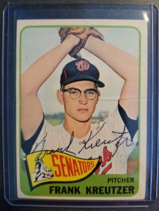 Frank Kreutzer Washington Senators 1965 Topps Autographed Baseball Card