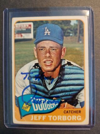 Jeff Torborg Los Angeles Dodgers 1965 Topps Autographed Baseball Card
