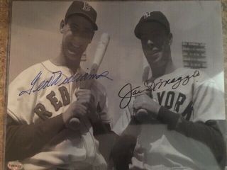 Joe Dimaggio And Ted Williams Autographed 8 X 10