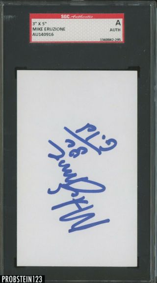Mike Eruzione " 1980 Usa Hockey " Signed Index Card Auto Autograph Sgc