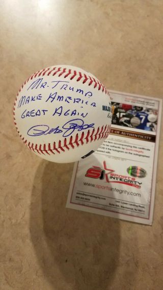 Pete Rose Signed Mlb Baseball Mr Trump,  Make America Great Again.  (smeared) Lqqk