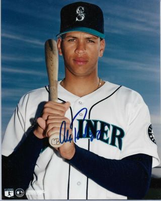 Alex Rodriguez Early Career Autographed Signed 8x10 Photo Seattle Mariners