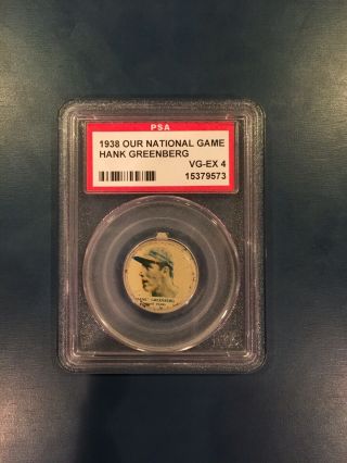 1938 Our National Game Pin Hank Greenberg Psa 4