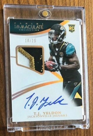 2015 Immaculate Tj Yeldon 154 Rc Rpa Rookie Patch Autograph On - Card Auto Sp/25