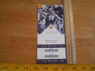 Kobe Bryant Final Season Game Ticket Los Angeles Lakers V Cleveland Cavaliers 7