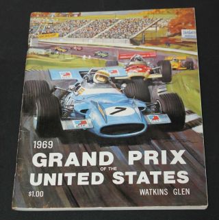 1969 U.  S.  Grand Prix Race Program - Jochen Rindt First Ever F1 Win,  Lotus 49b