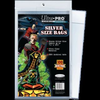 Comic Bags 100 Count Silver Size [new] Ultra Pro Clear Poly Book 7 - 1/8 " X10 - 3/8 "