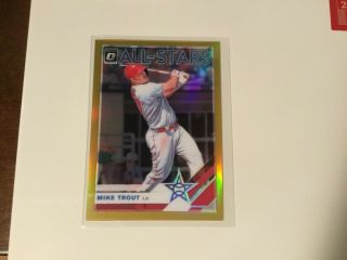 2019 Panini Donruss Optic Mike Trout All - Star Gold Prizm 3/10